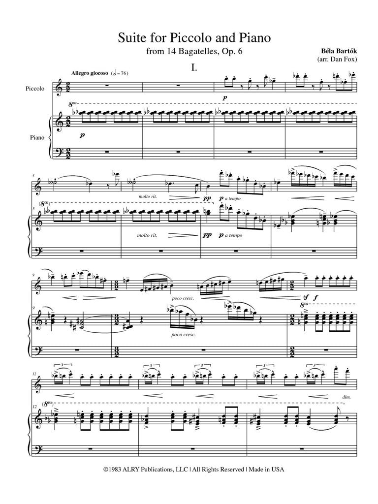 Suite For Piccolo and Piano