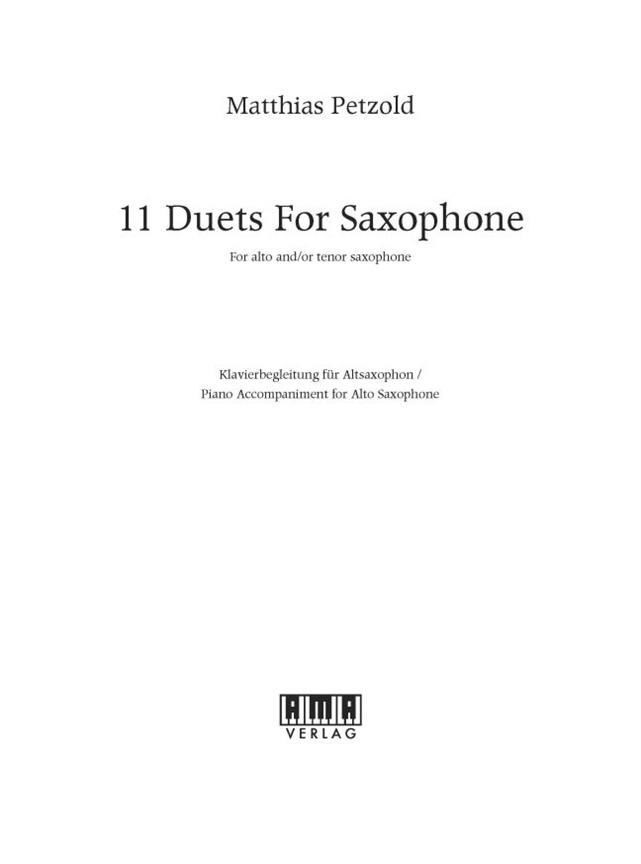 11 Duets for Altsaxophon - Klavierbegleitung