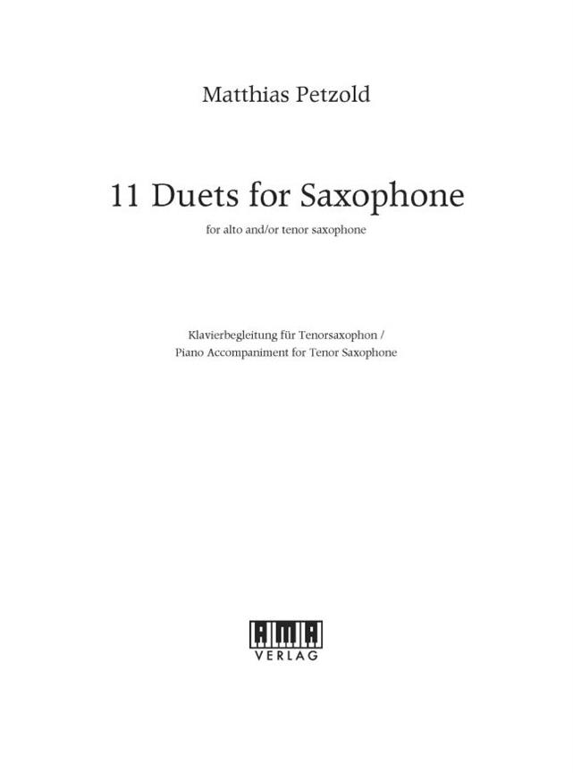 11 Duets for Tenorsaxophon - Klavierbegleitung
