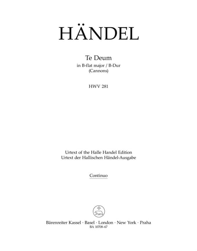 Te Deum (Cannons) B-flat major