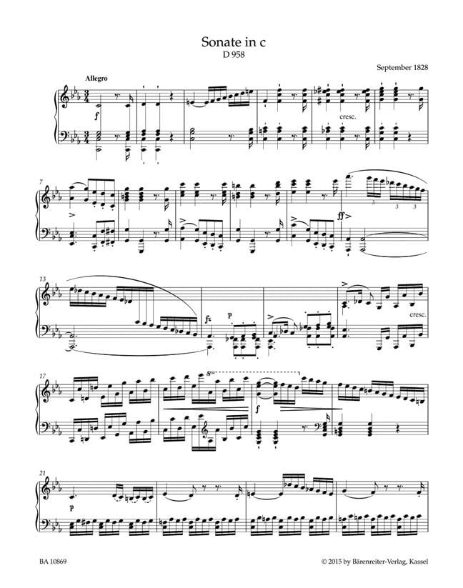 Sonata In C Minor D 958