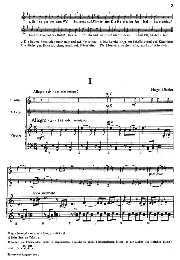 Sonate ueber alte deutsche Volkslieder