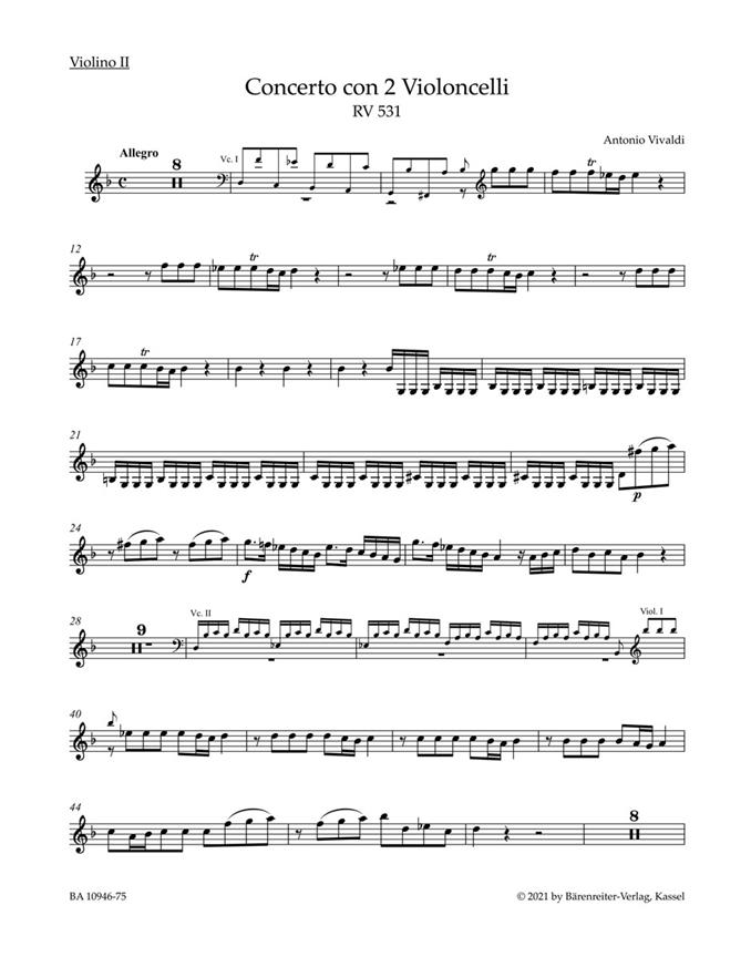 Concerto for two Violoncellos in G minor RV 531