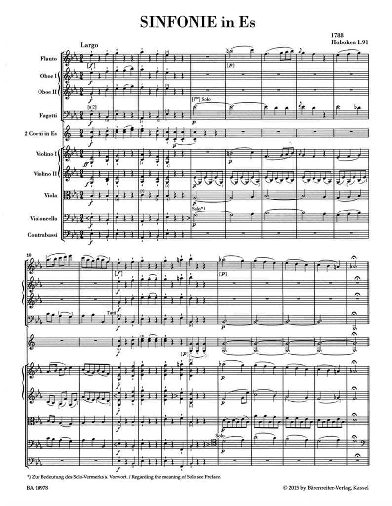Symphony in Eb major Hob. I:91