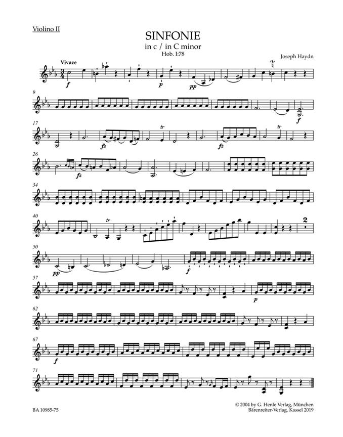 Symphony in C minor No. 78 Hob. I:78