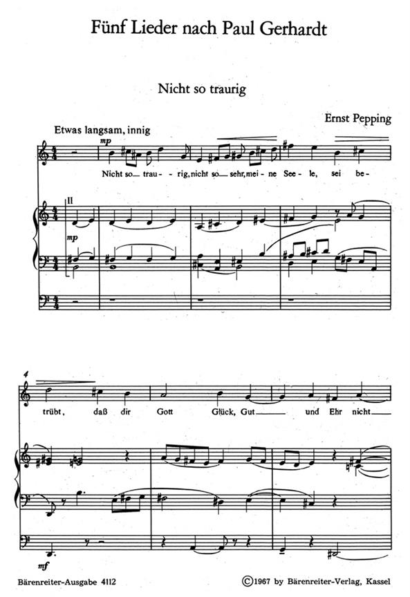 Funf Lieder nach Gedichten von Paul Gerhardt