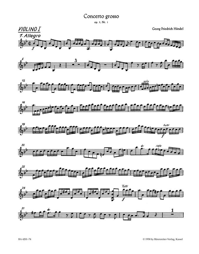 Concerto grosso in Bb major Op.3/1 (HWV 312)