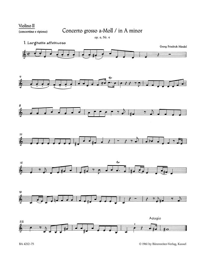 Concerto grosso in A minor Op.6/4 (HWV 322)