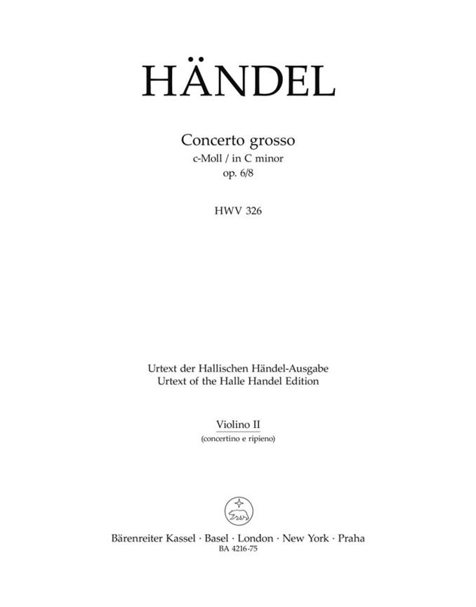 Concerto grosso in C minor Op.6/8 (HWV 326)