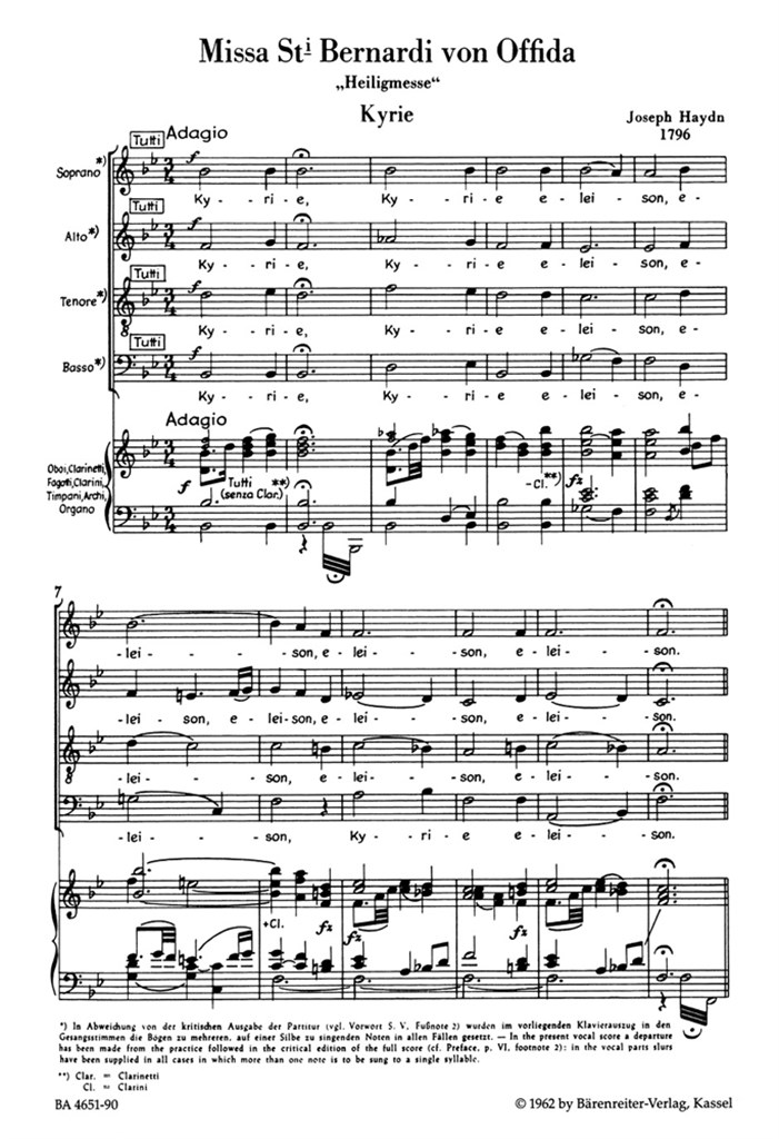 Missa S. Ti Bernardi Von Offida Hob Xxii 10