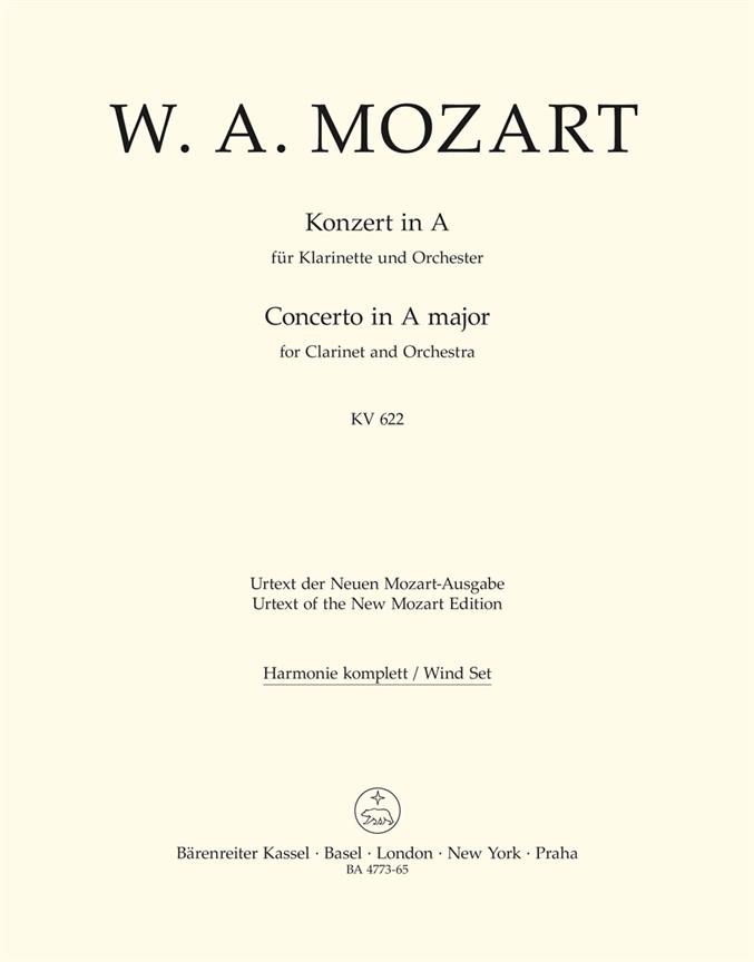 Concerto for Clarinet and Orchestra A major KV 622