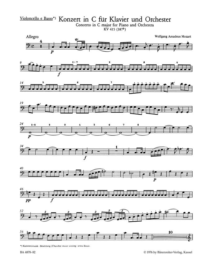 Concerto for Piano and Orchestra No. 13 in C major K. 415