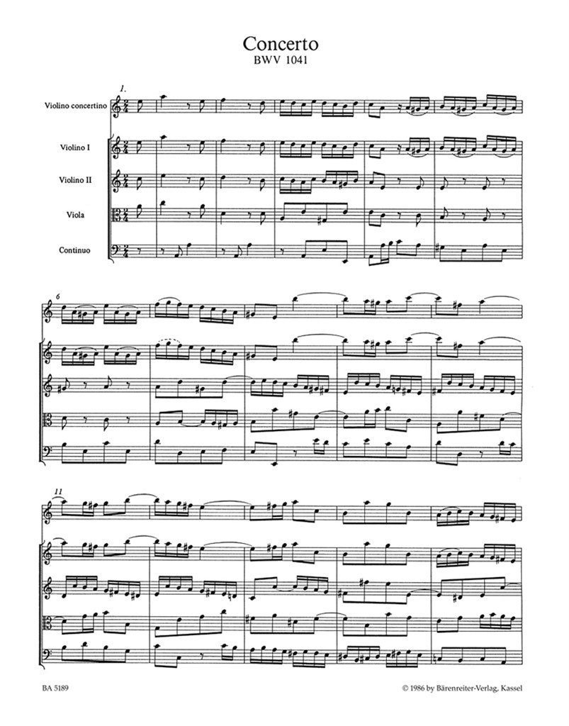 Violin Concerto A minor Full score