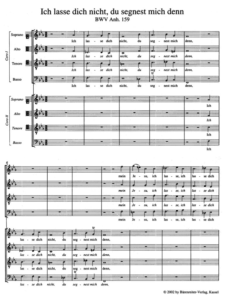 Motets of Doubtful Authenticity BWV Anh. 159-160