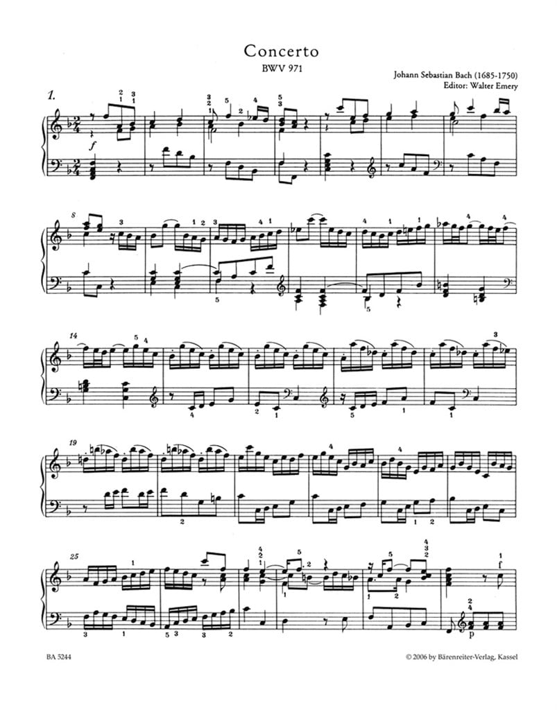 Italienisches Concert BWV971