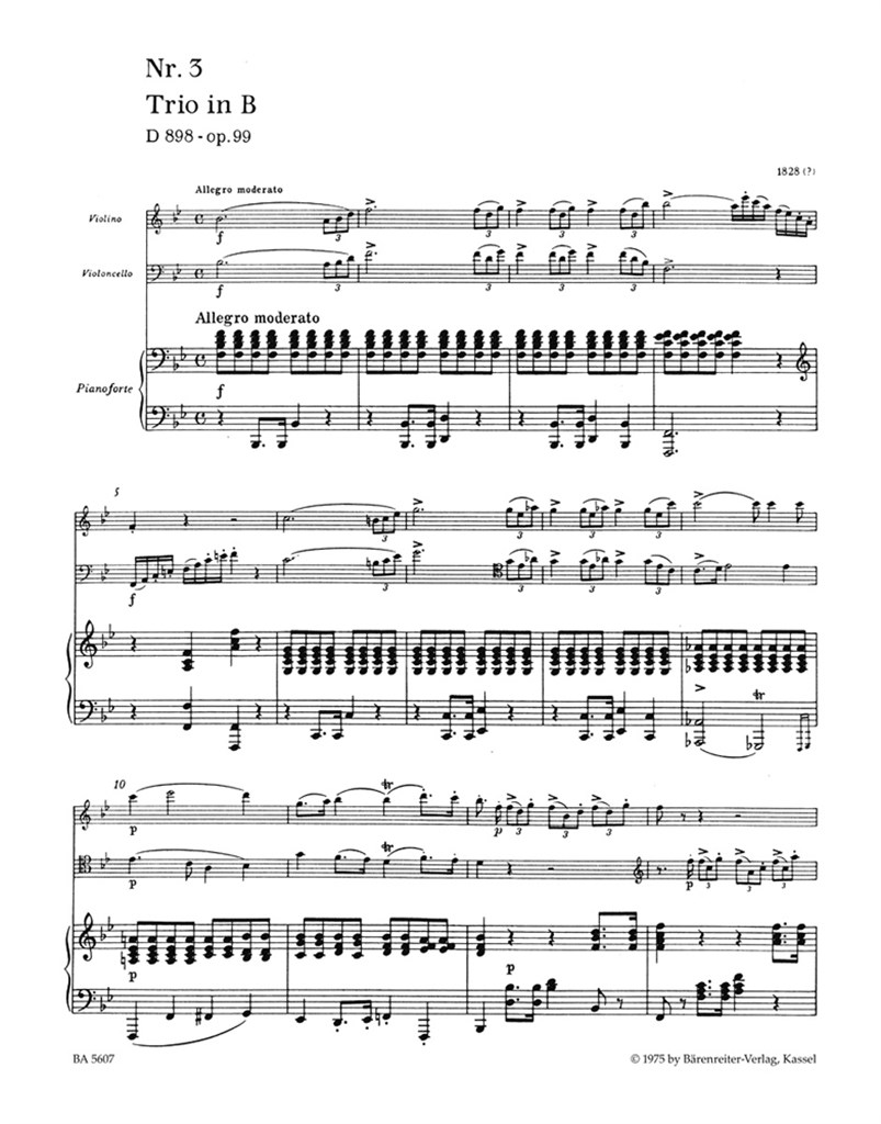 Piano Trio B Flat Op99 D898