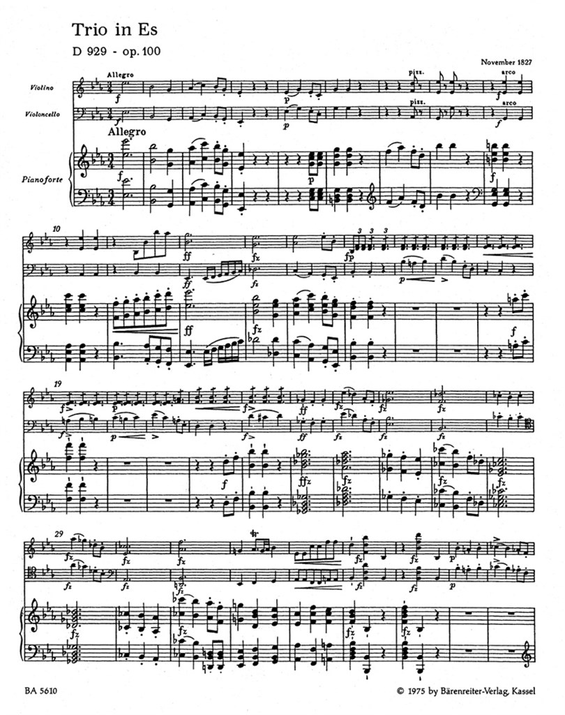 Trio in E-flat major op. 100 D 929