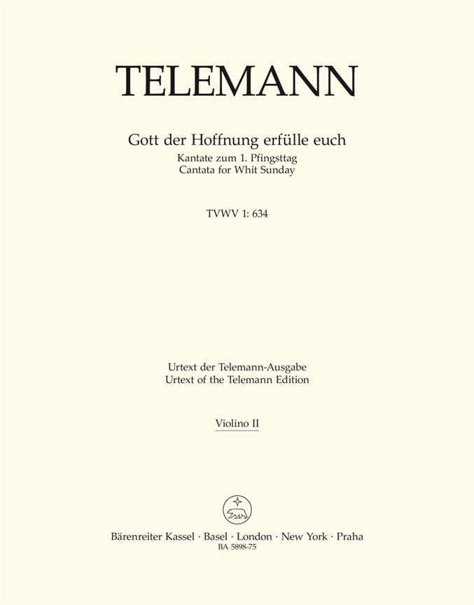 Gott der Hoffnung erfülle euch TVWV 1:634