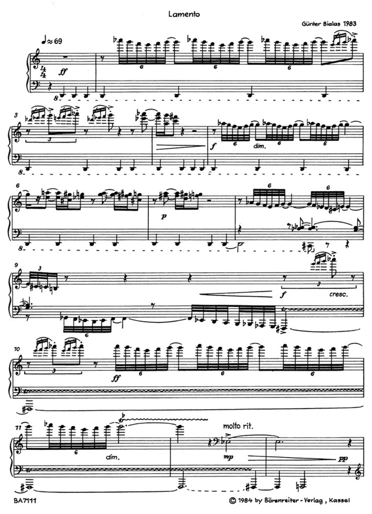 Lamento, vier Intermezzi und Marsch