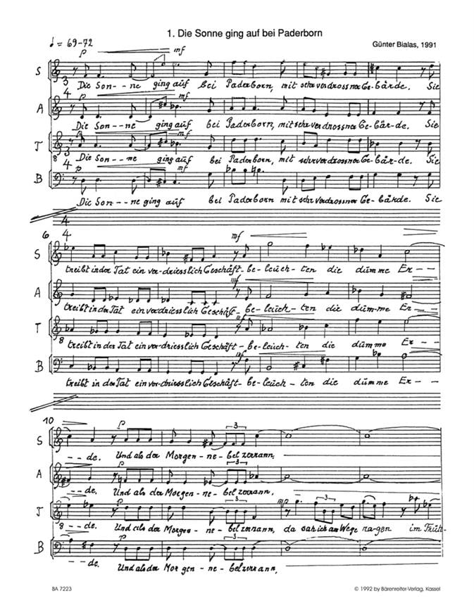 Funf Chorlieder nach Gedichten von Heinrich Heine