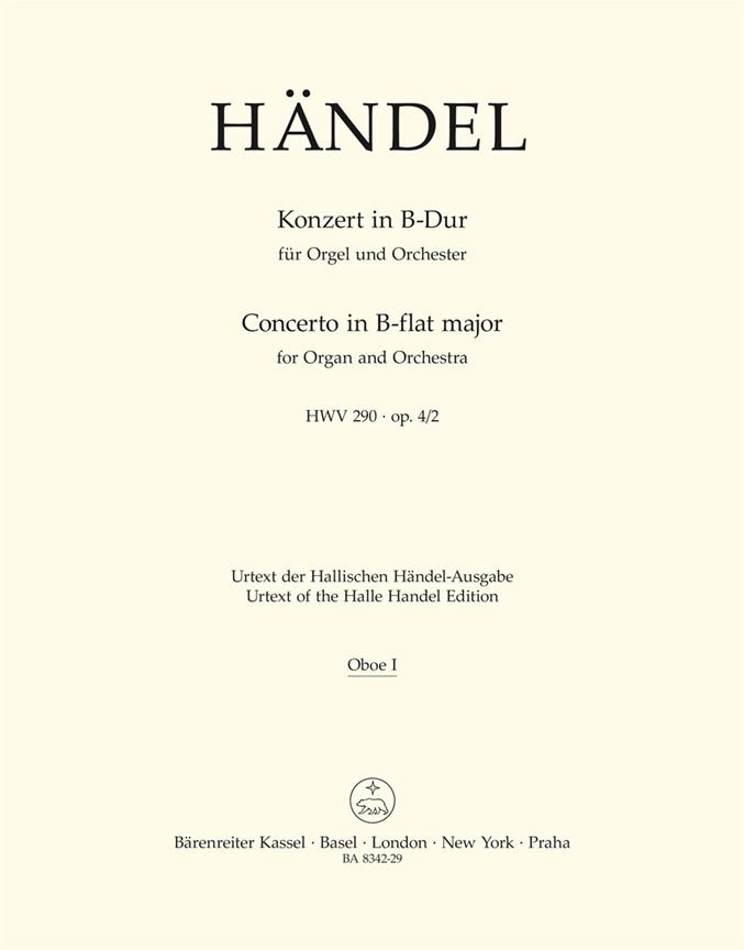 Concerto for Organ and Orchestra in Bb major op. 4/2 HWV 290
