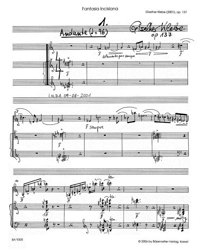 Fantasia Incisiana per Violino e Pianoforte