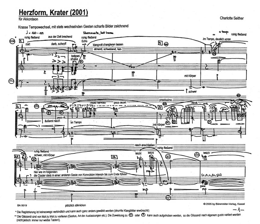 Herzform, Krater
