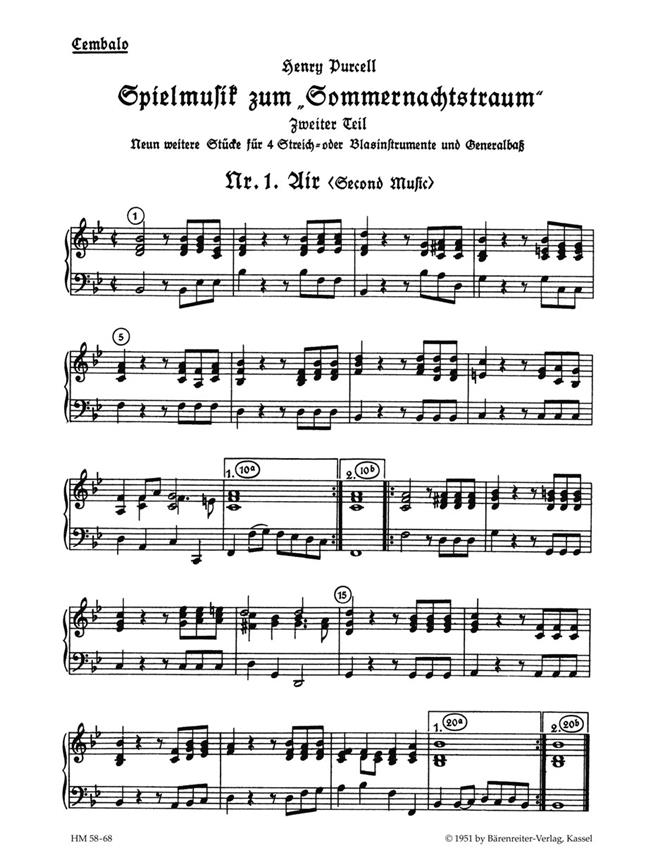 Spielmusik zum Sommernachtstraum. Bd 2 (Nr. 1 -9)