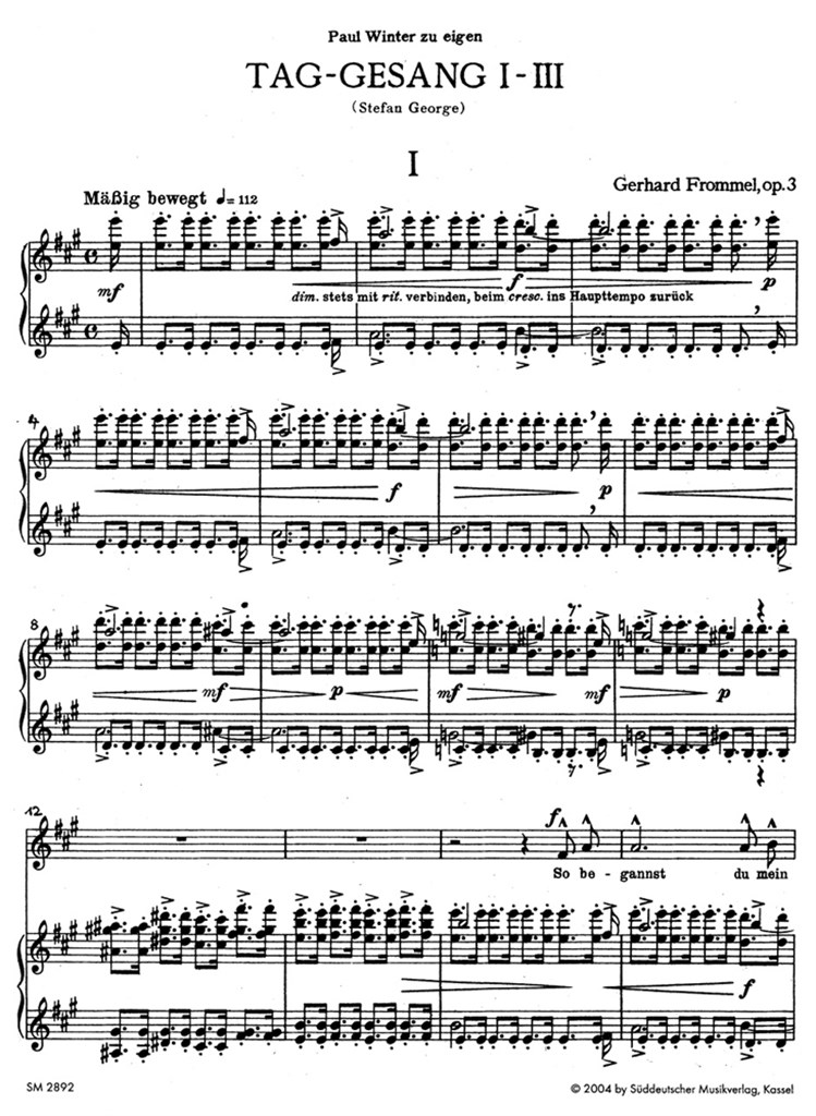 Samtliche Lieder mit Klavierbegleitung, Band I
