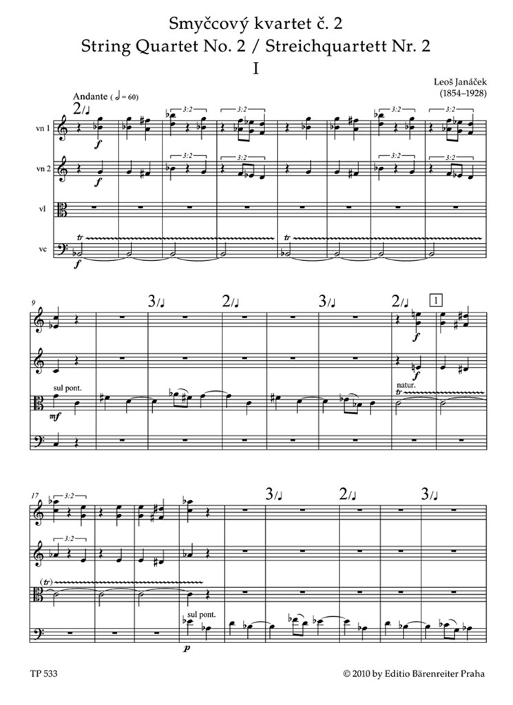 Streichquartet 2 Intime Briefe