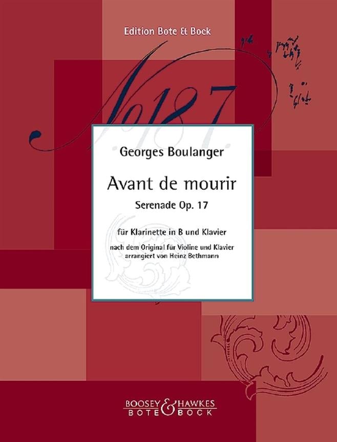 Avant De Mourir Op. 17