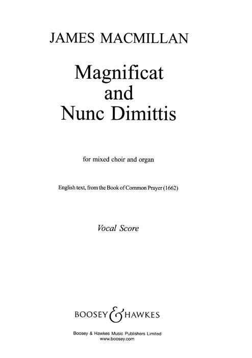 Magnificat and Nunc Dimittis