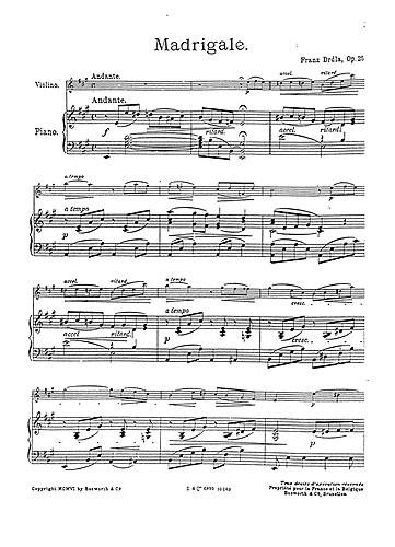 Madrigal For Violin And Piano Op.25