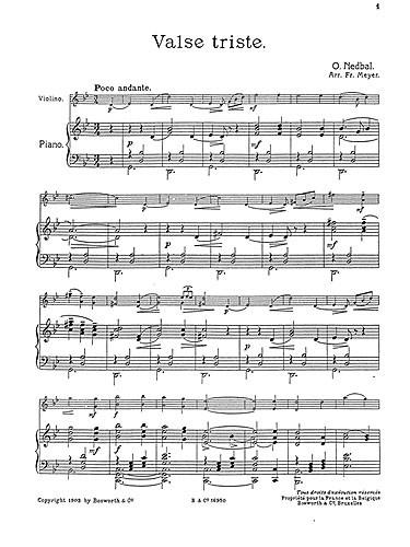 Oskar Nedbal: Valse Triste