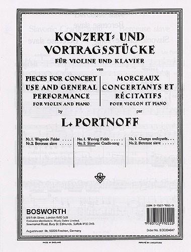 Slavonic Cradle-Song For Violin And Piano