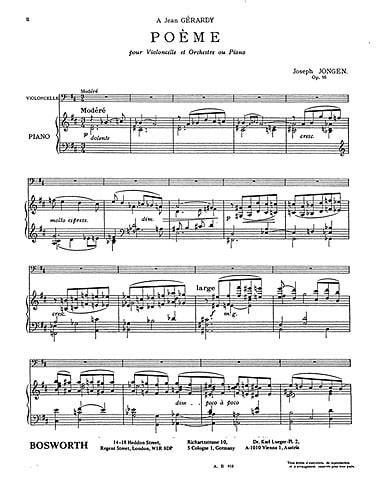 Poeme For Cello And Piano