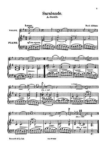 Sarabande And Gigue For Violin And Piano