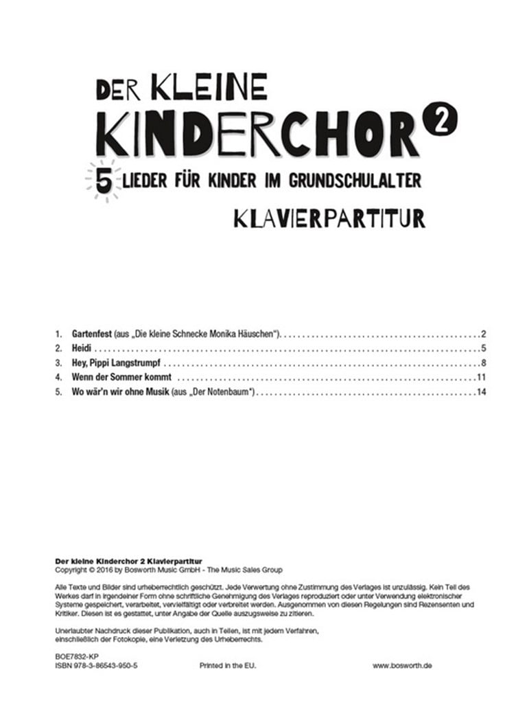 Der Kleine Kinderchor Band 2