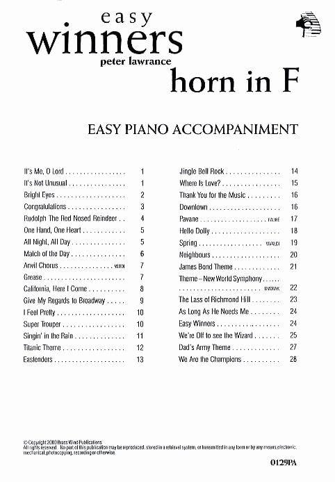 Easy Winners F Horn Pa