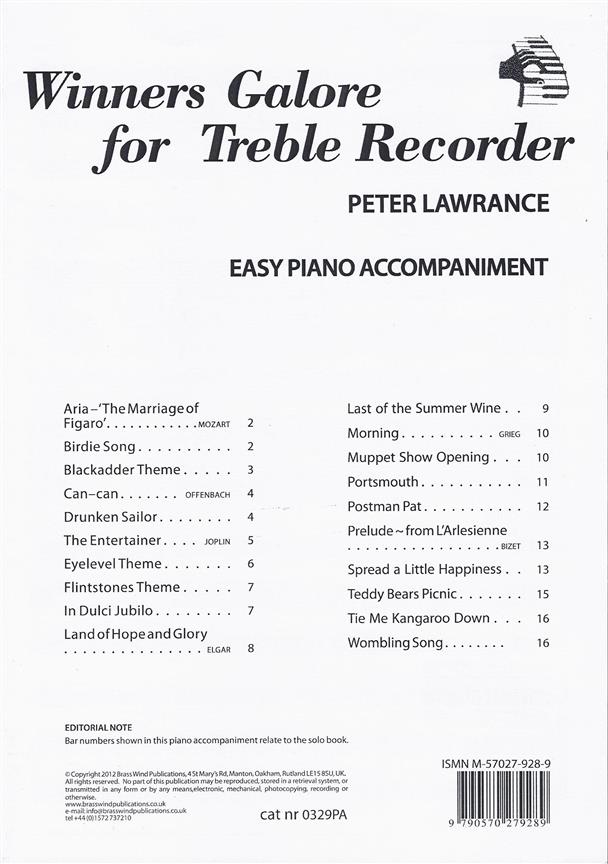 Winners Galore For Treble Recorder