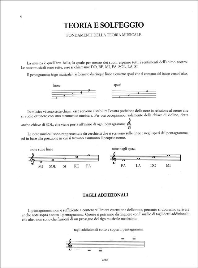 Teoria E Solfeggio Facili Letture Per Il I Corso