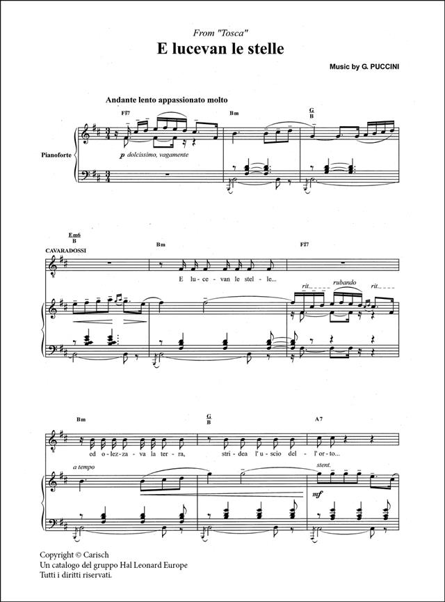 E lucevan le stelle, da Tosca