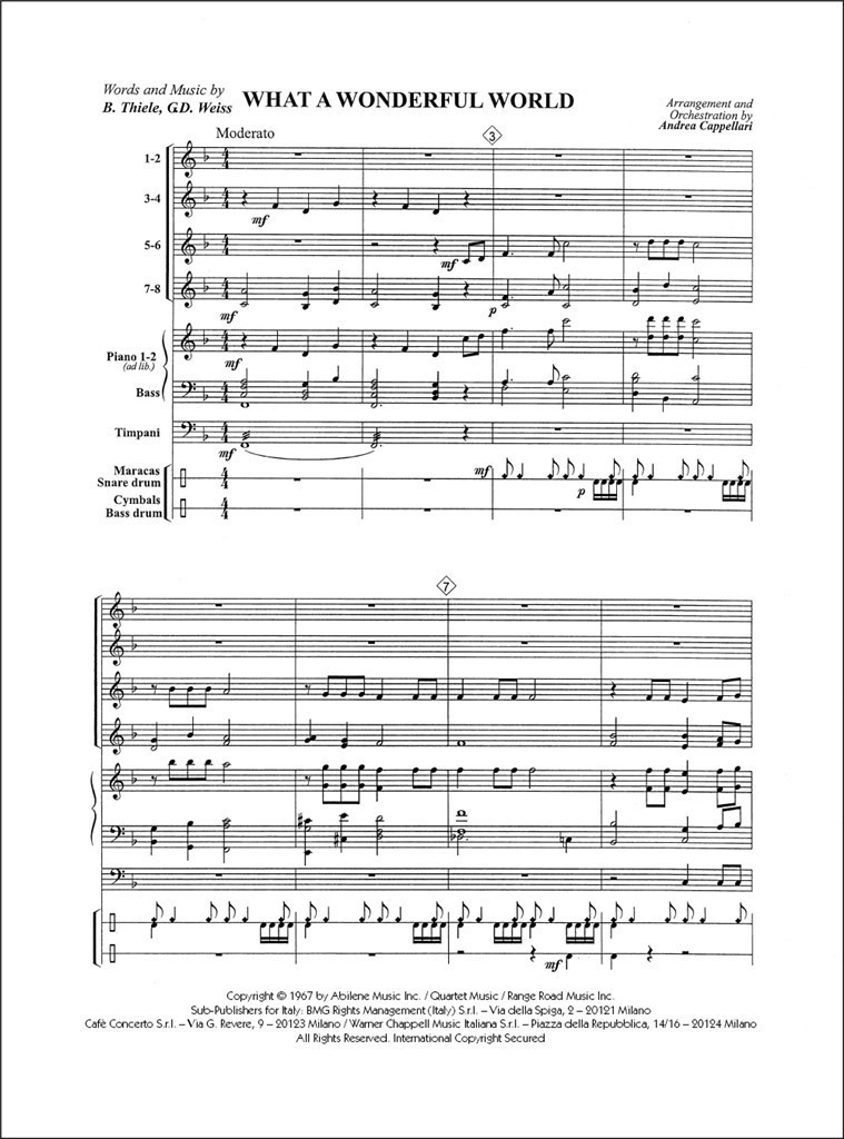 What A Wonderful World For Ensemble