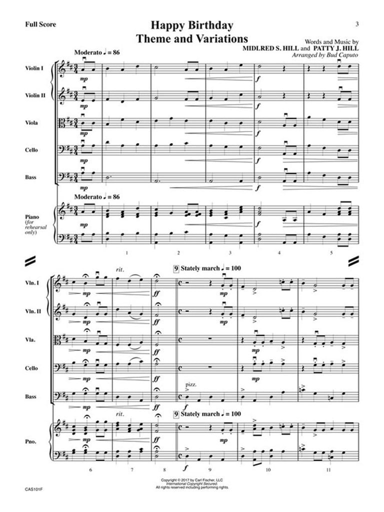 Happy Birthday Theme and Variations
