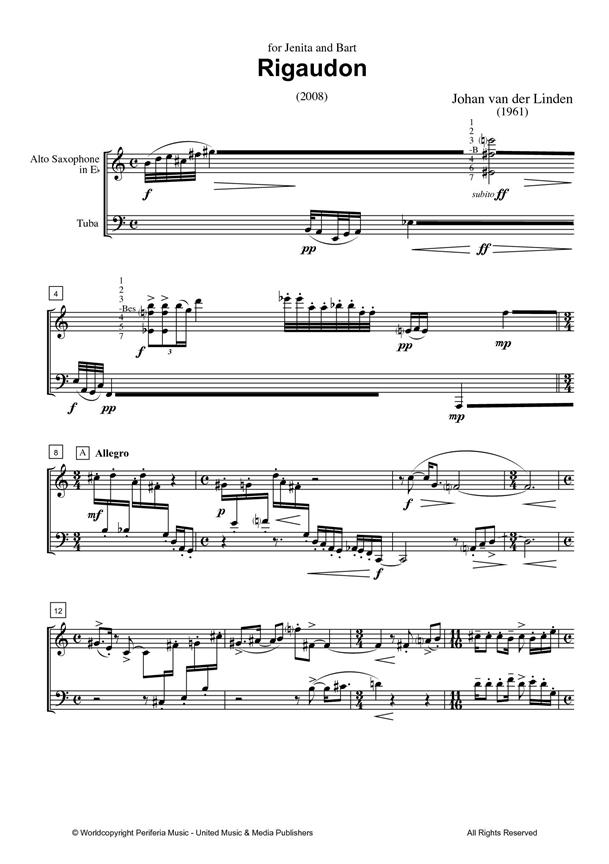 Rigaudon for Alto Saxophone and Tuba