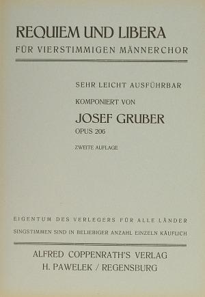 Josef Gruber: Requiem und Libera