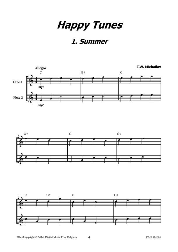 Happy Tunes For 2 Flutes