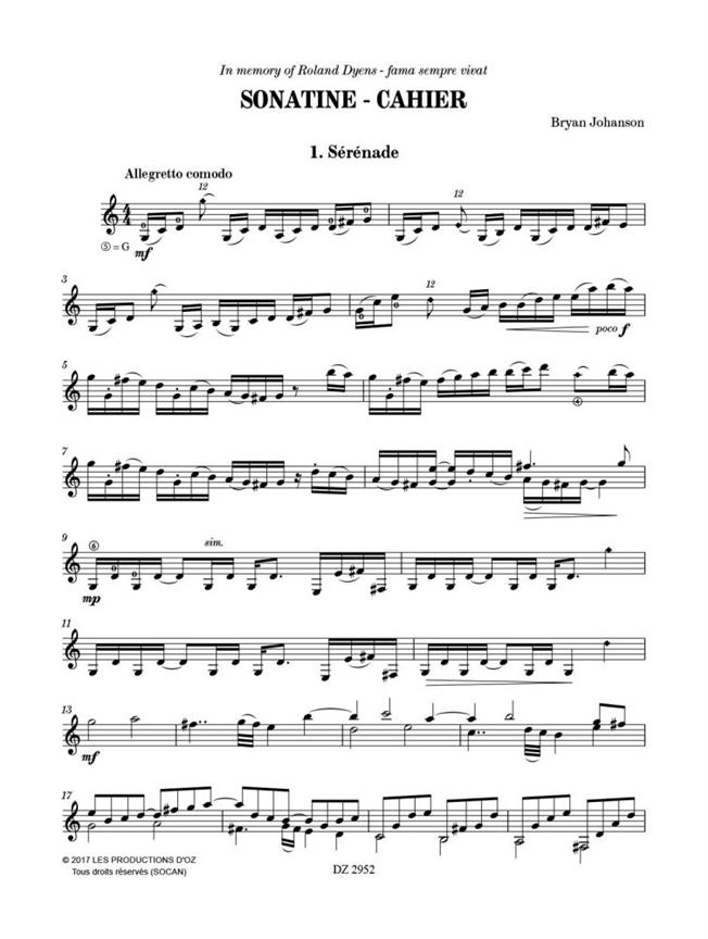 Sonatine - Cahier