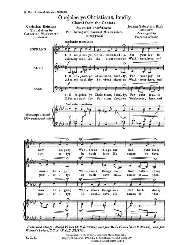 O Rejoice, Ye Christians, Loudly, BWV 40