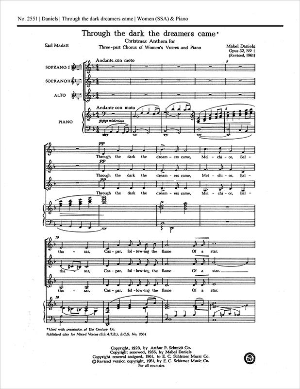 Through the Dark the Dreamers Came, Op.32/1